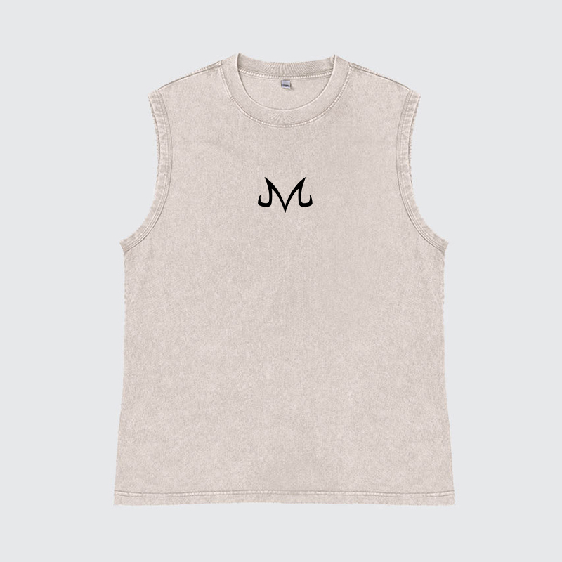 Casual Batik Washed Dragon Ball Anime Buu Simple Printed Tank Top