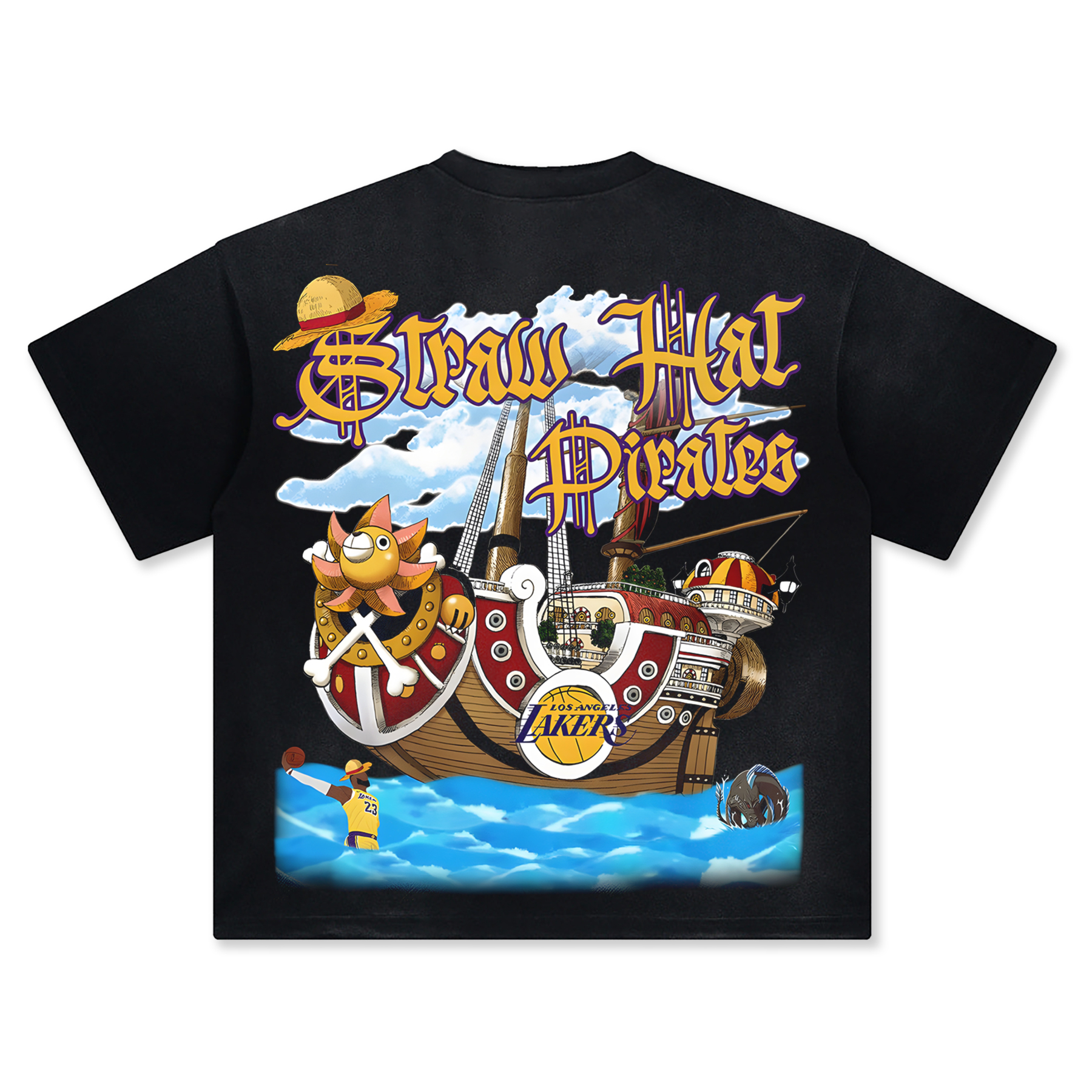 Unisex Vintage Tee丨 Lakers X One Piece Tee