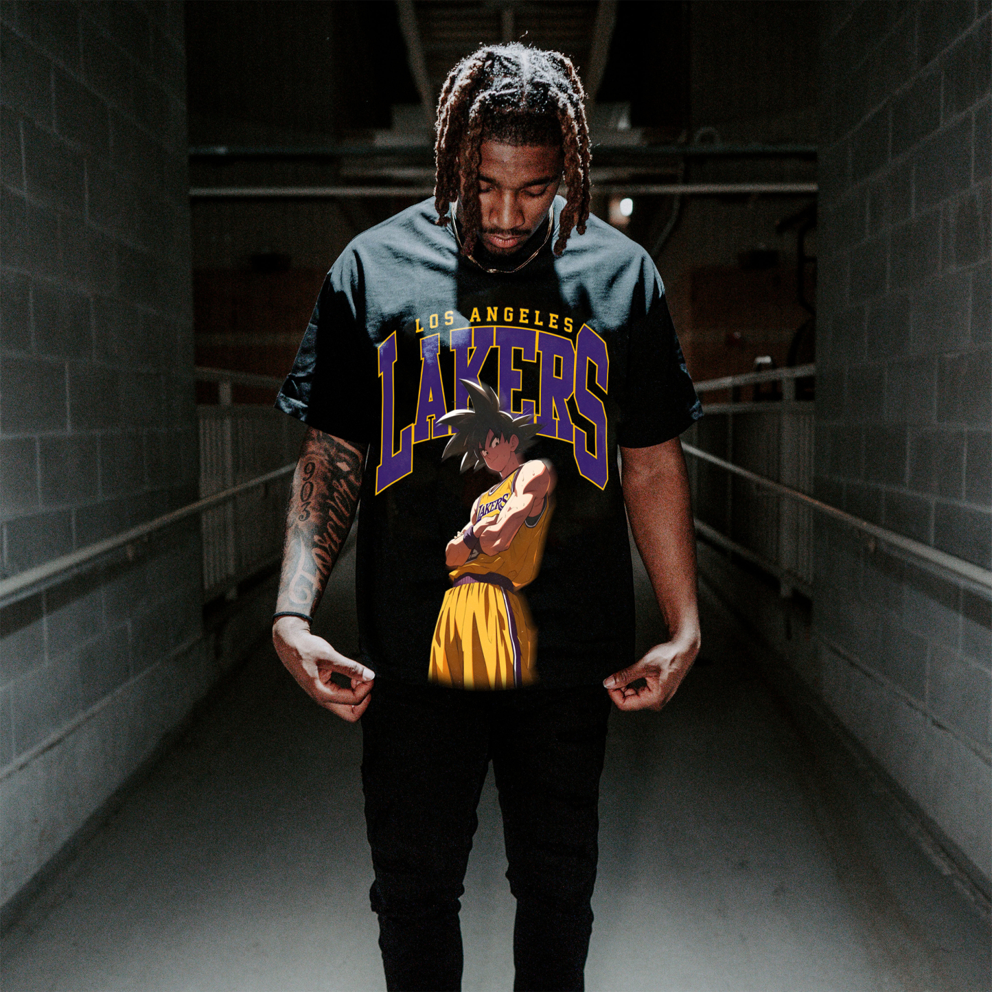 Unisex Vintage Tee丨Lakers x Dragon ball