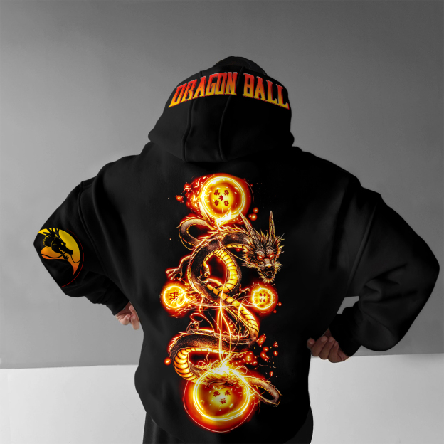 Unisex Anime Print Embroidered Casual Oversized Hoodie