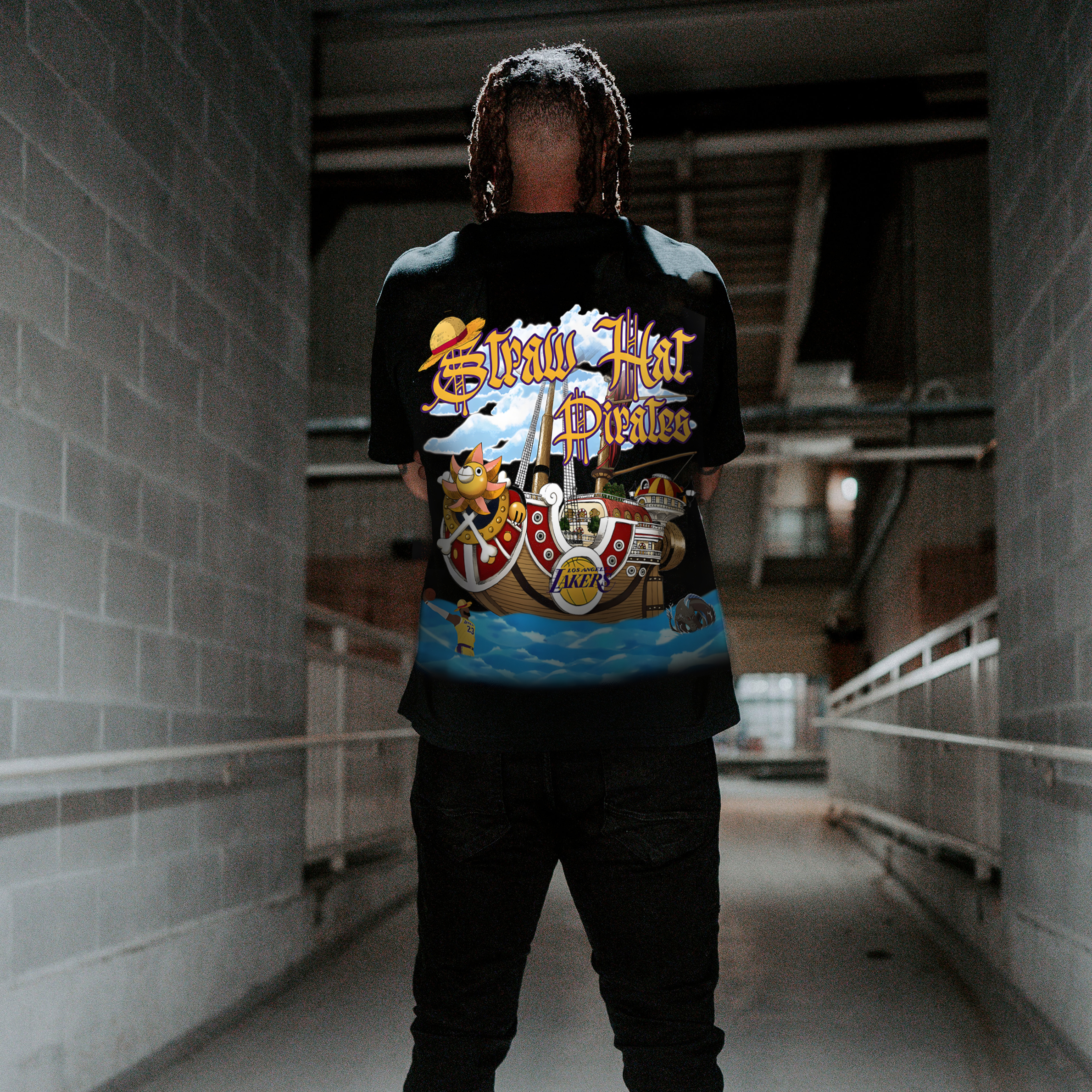 Unisex Vintage Tee丨 Lakers X One Piece Tee