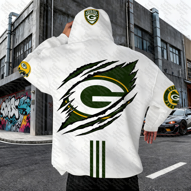 Unisex "Green Bay Packers" Graphic Streetwear Vintage Plush Hoodie