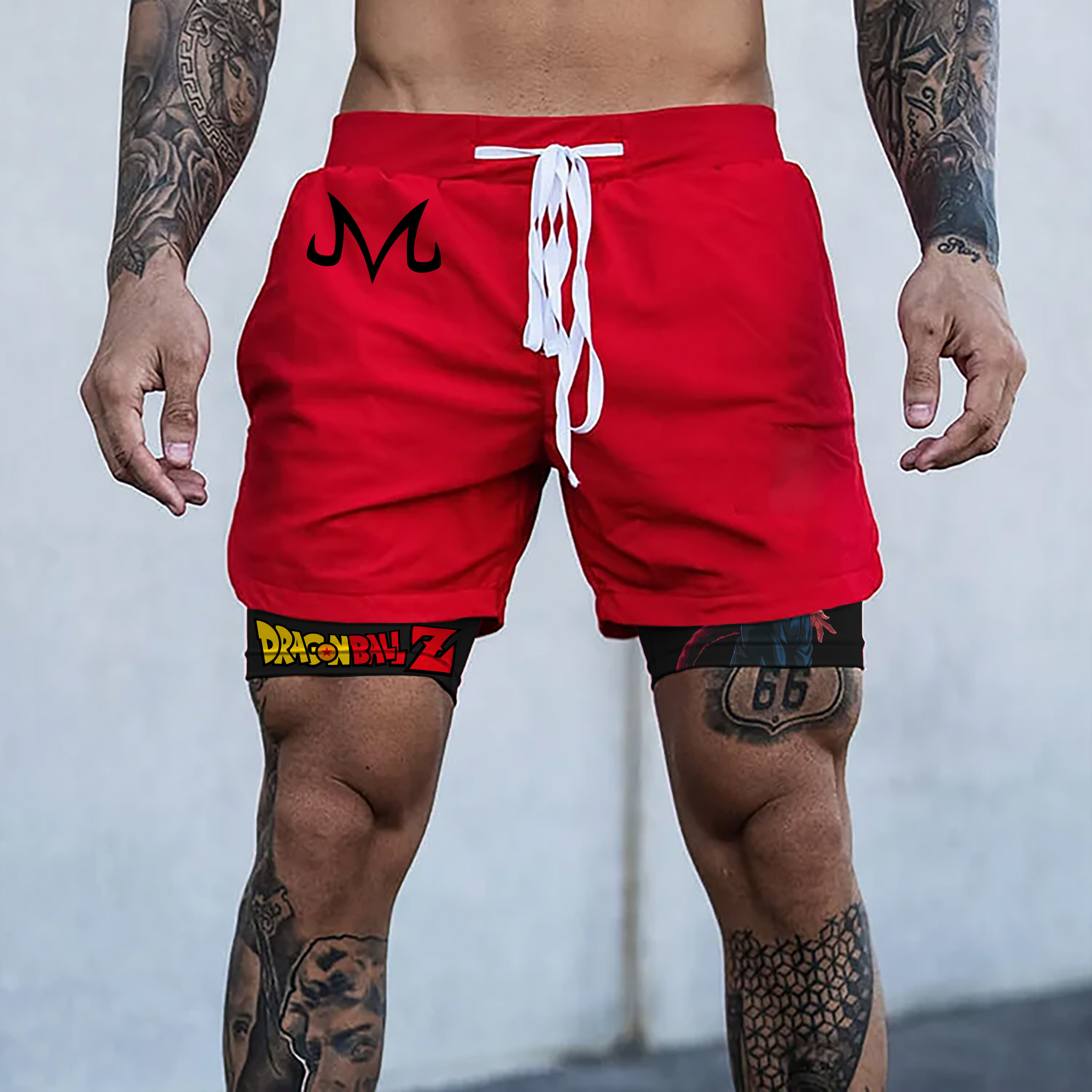 Unisex Anime Print Drawstring Dragon Ball Shorts