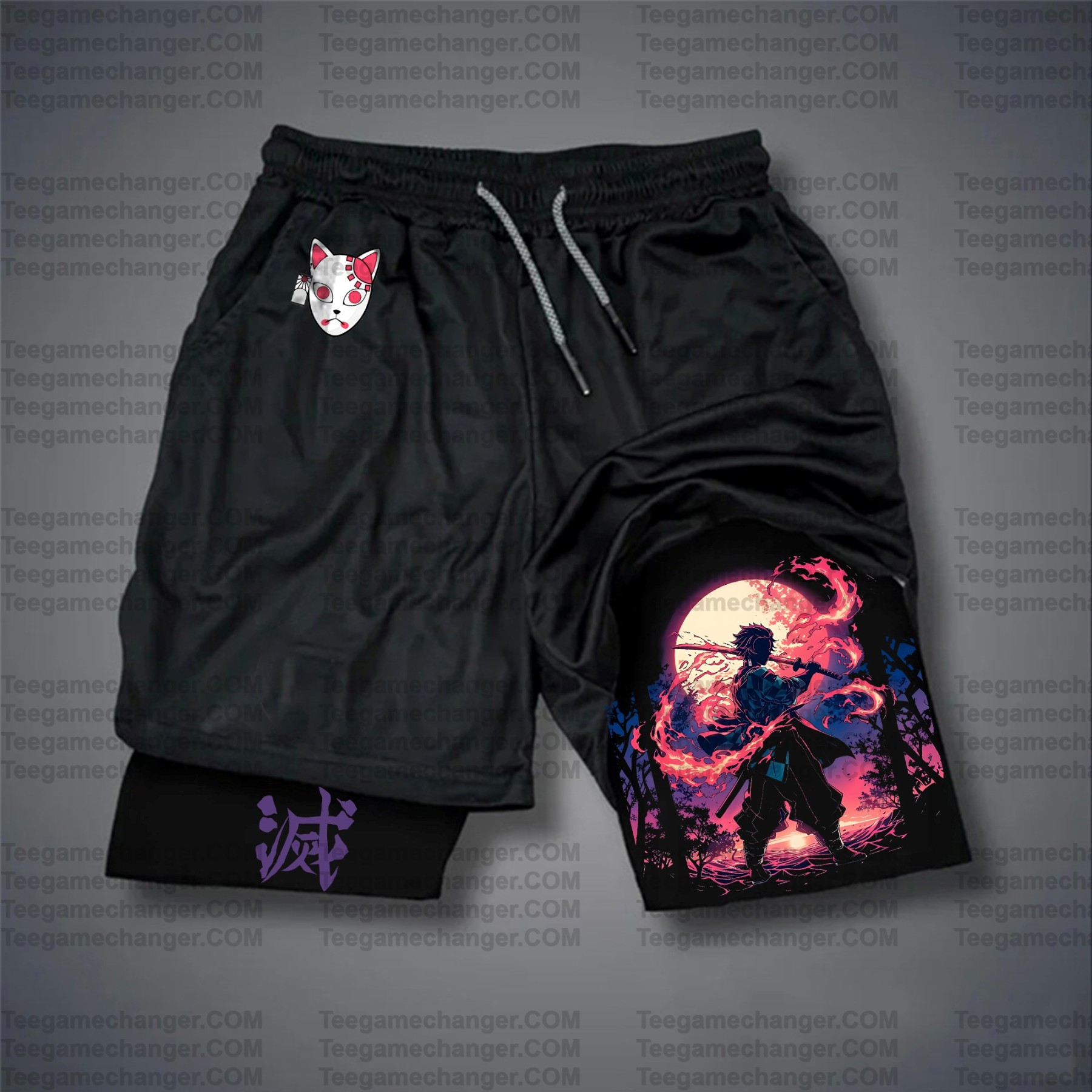 Unisex Casual Anime Streetwear Shorts 丨Demon Slayer X Pokémon