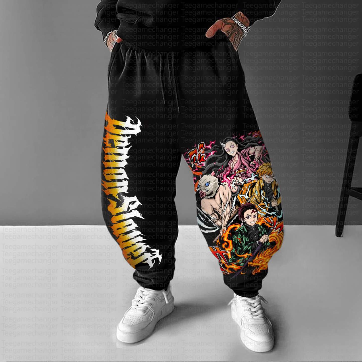 Unisex Anime Inspired Vintage Pants丨Demon Slayer X Pokémon