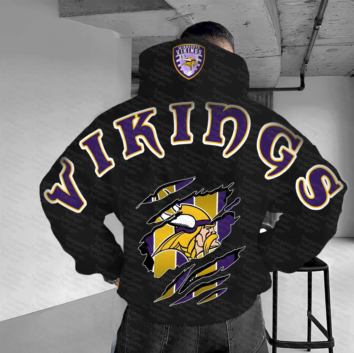 Unisex "NFL" Graphic Streetwear Vintage Plush Hoodie