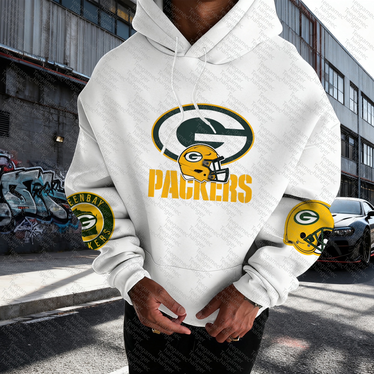 Unisex "Green Bay Packers" Graphic Streetwear Vintage Plush Hoodie