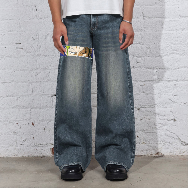 Unisex Anime Loose Straight Jeans