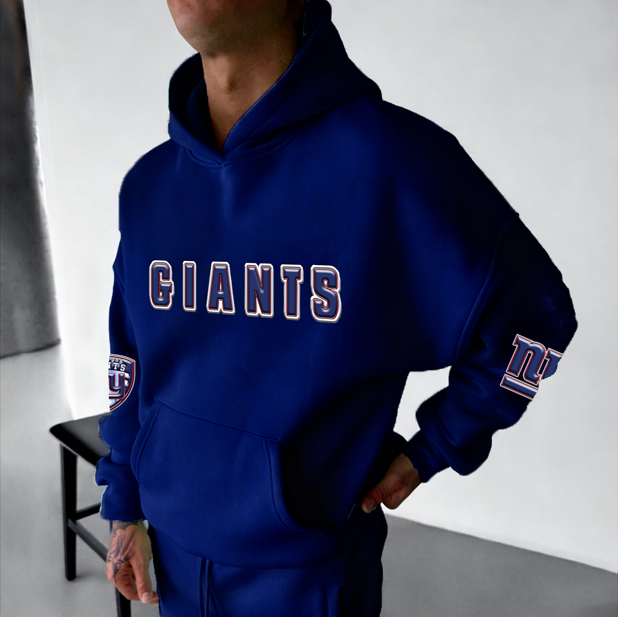 Unisex "New York Giants" Graphic Streetwear Vintage Plush Hoodie