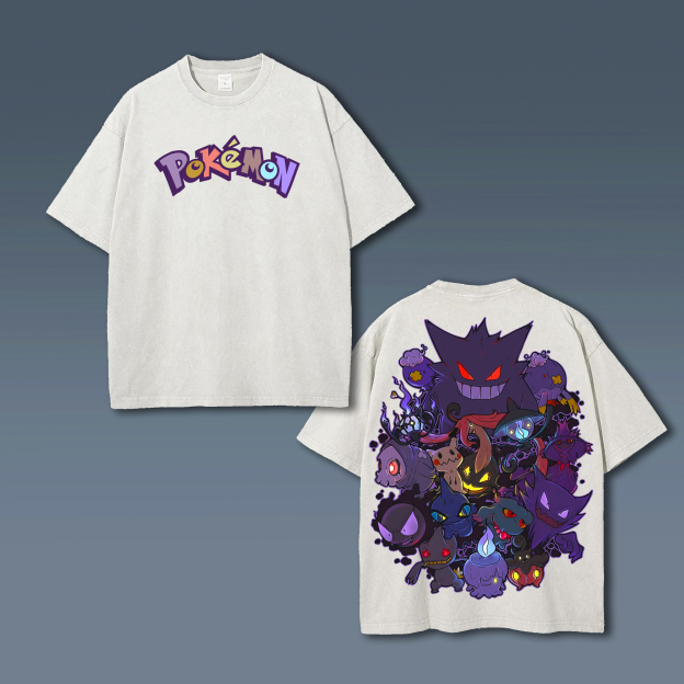 Unisex "Pokémon" Anime Style Vintage Washed T-Shirt