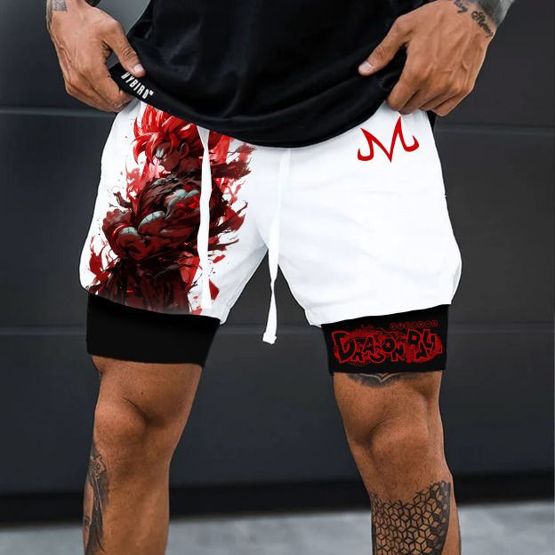 Unisex Anime Print Drawstring Dragon Ball Shorts