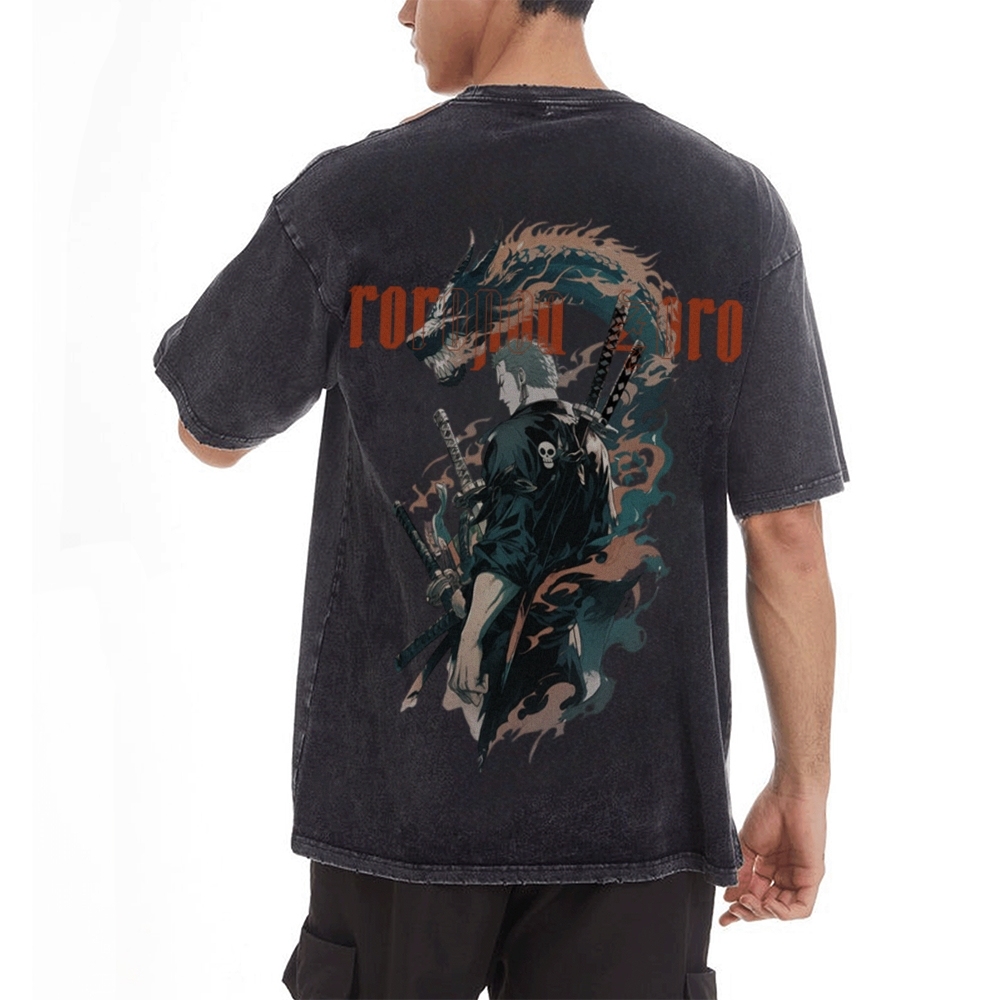 RORONOA ZORO Vintage Oversized T-Shirt | ONE PIECE-Teegamechanger