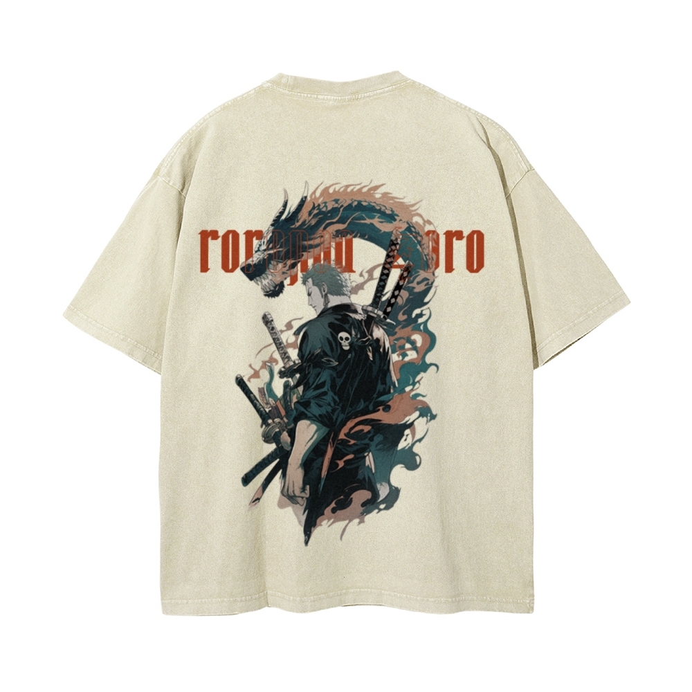RORONOA ZORO Vintage Oversized T-Shirt | ONE PIECE-Teegamechanger