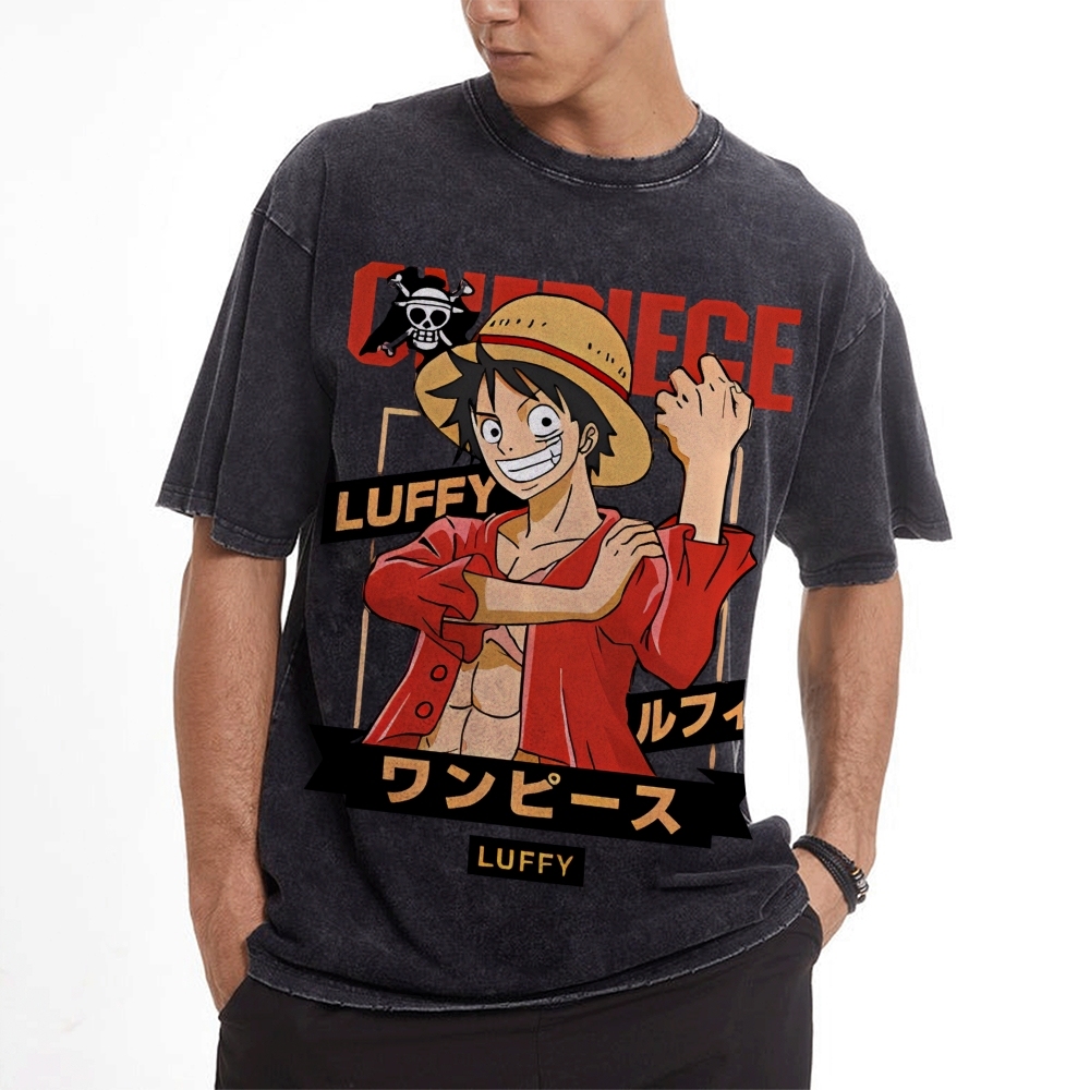 Luffy Vintage Oversized T-Shirt | One Piece-Teegamechanger
