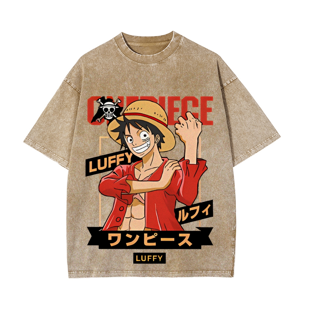 Luffy Vintage Oversized T-Shirt | One Piece-Teegamechanger