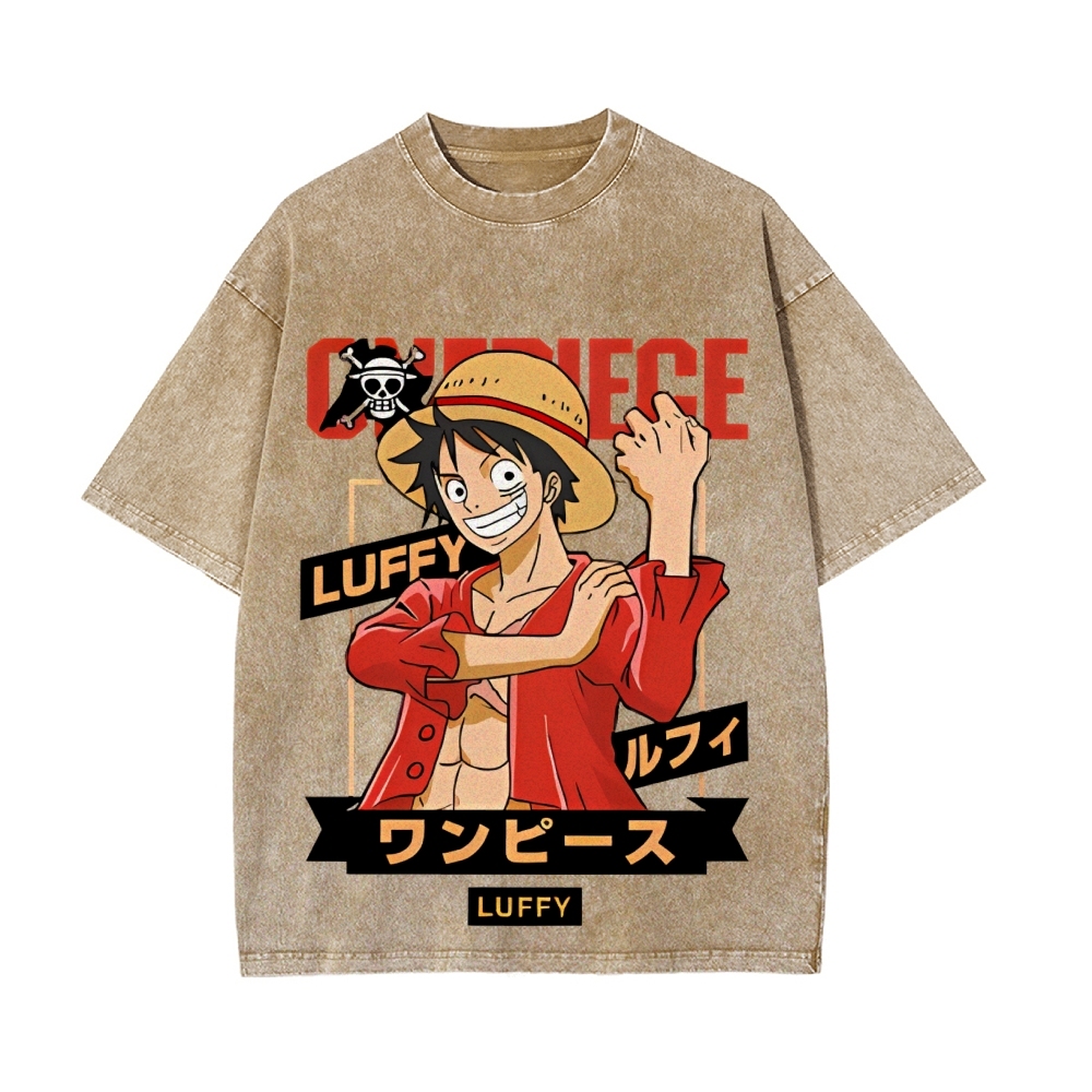 Luffy Vintage Oversized T-Shirt | One Piece-Teegamechanger