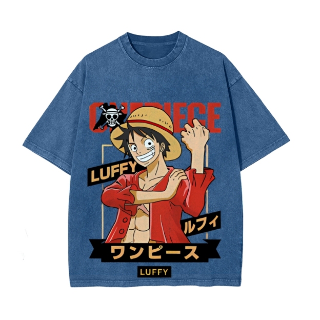 Luffy Vintage Oversized T-Shirt | One Piece-Teegamechanger