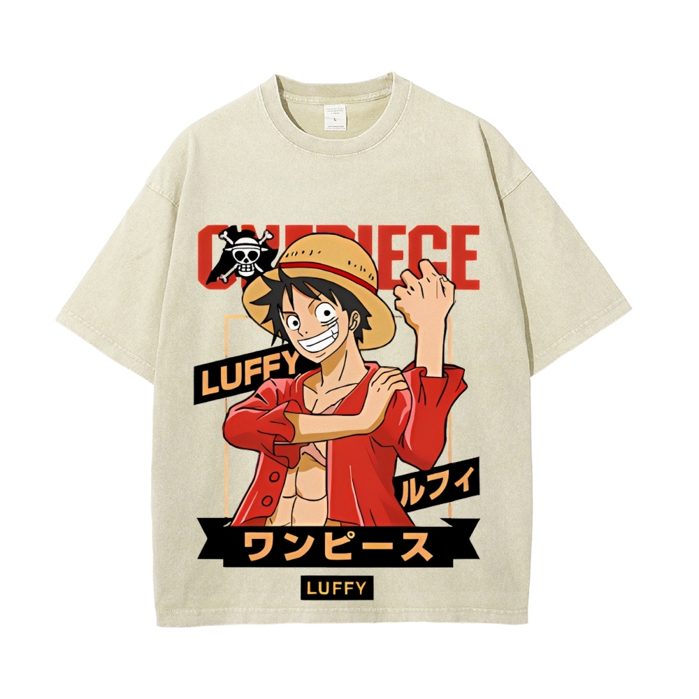 Luffy Vintage Oversized T-Shirt | One Piece-Teegamechanger