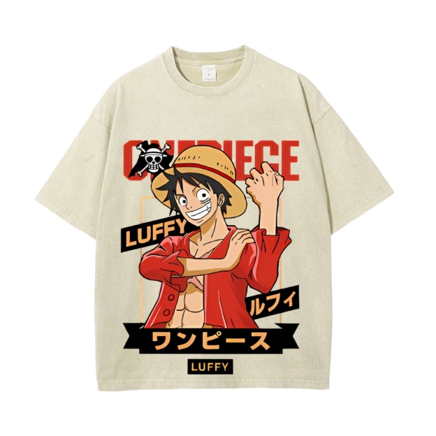 Luffy Vintage Oversized T-Shirt | One Piece-Teegamechanger