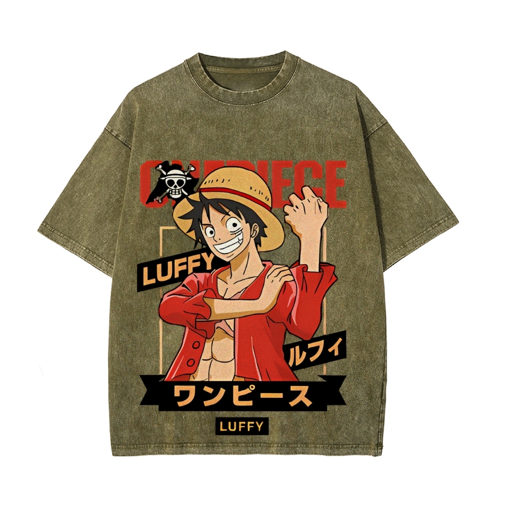 Luffy Vintage Oversized T-Shirt | One Piece-Teegamechanger