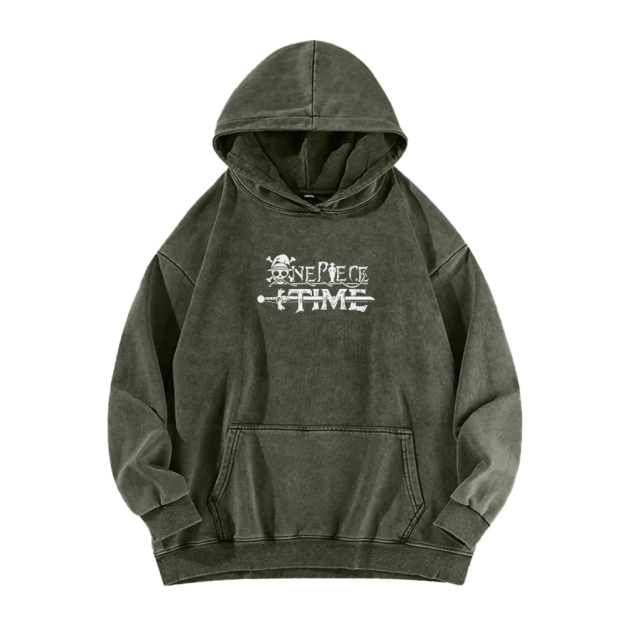 Casual Washed Hoodie|One Piece-Teegamechanger