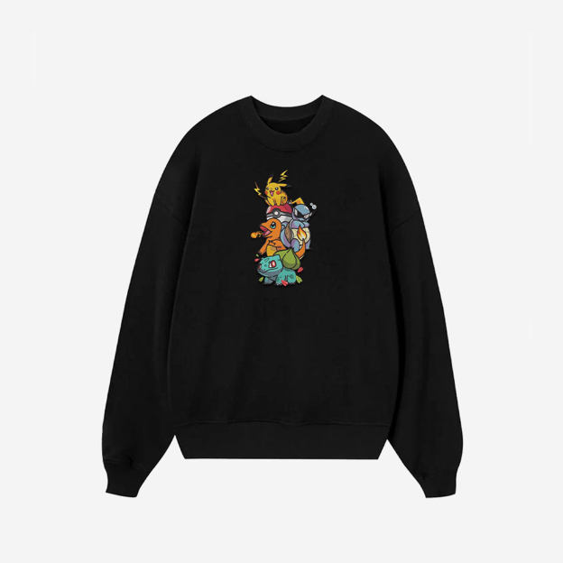 Unisex "Pokémon" Anime Embroidered Top