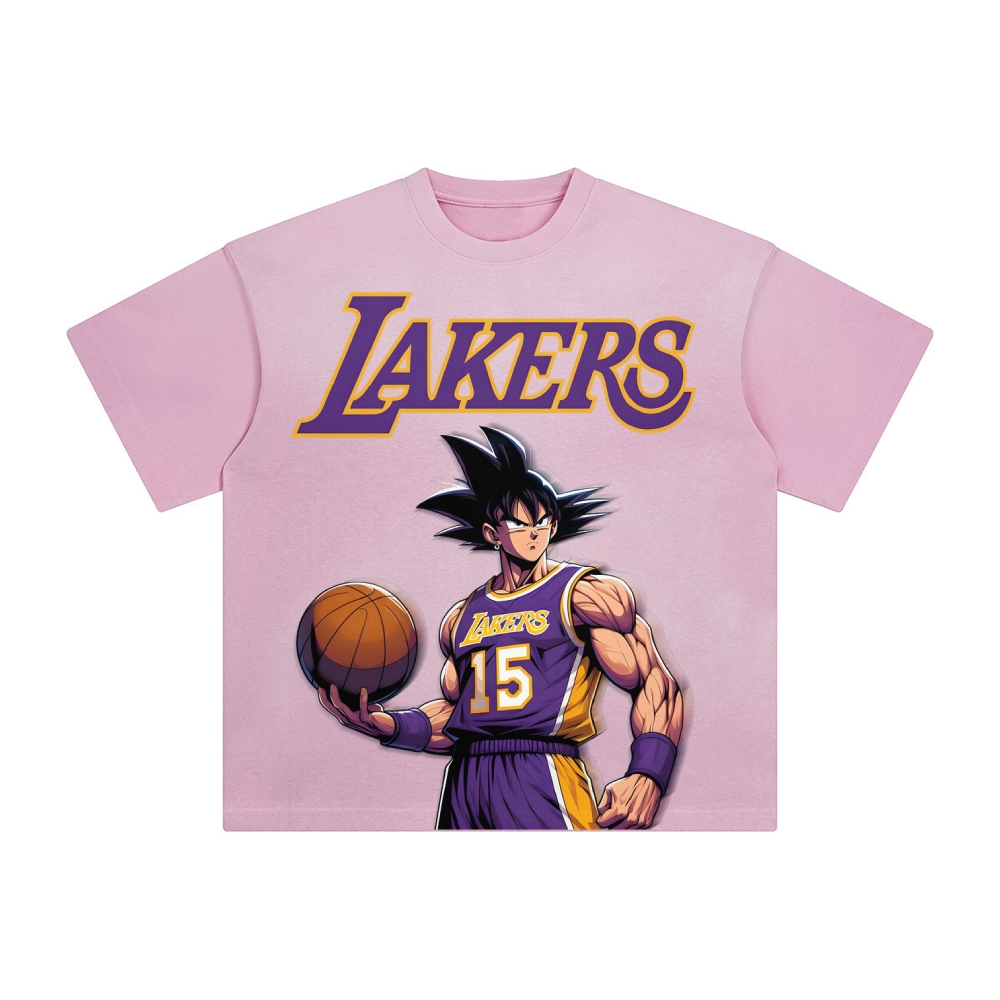 Unisex Vintage Tee丨 Lakers X Dragon Ball Tee
