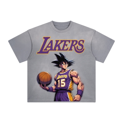 Unisex Vintage Tee丨 Lakers X Dragon Ball Tee