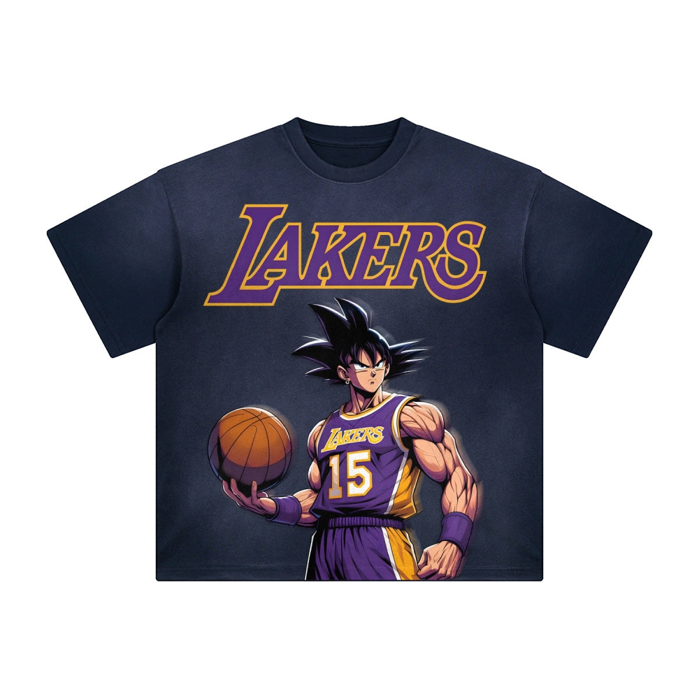 Unisex Vintage Tee丨 Lakers X Dragon Ball Tee