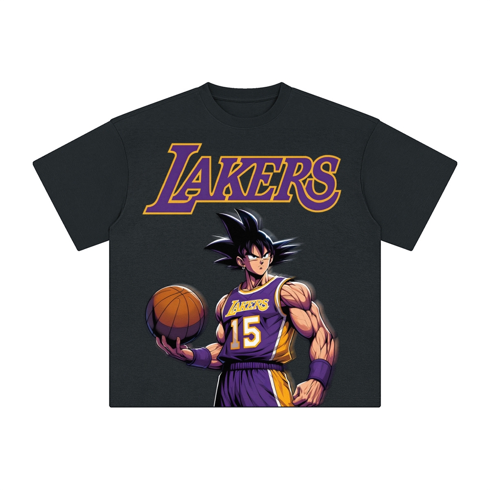 Unisex Vintage Tee丨 Lakers X Dragon Ball Tee