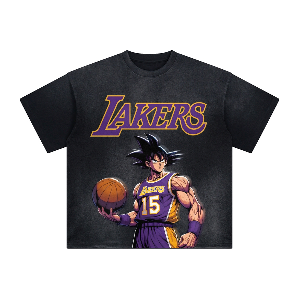 Unisex Vintage Tee丨 Lakers X Dragon Ball Tee