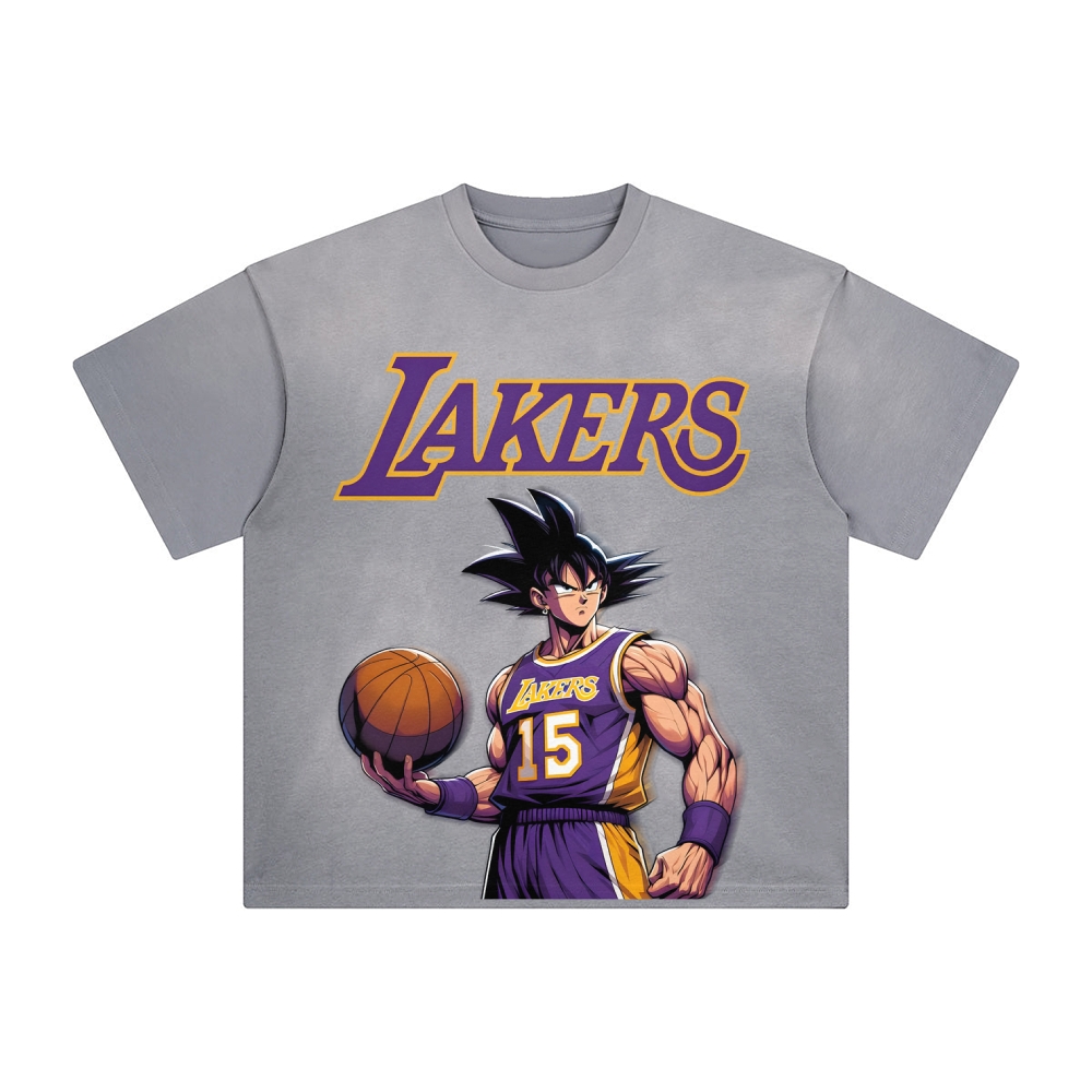 Unisex Vintage Tee丨 Lakers X Dragon Ball Tee