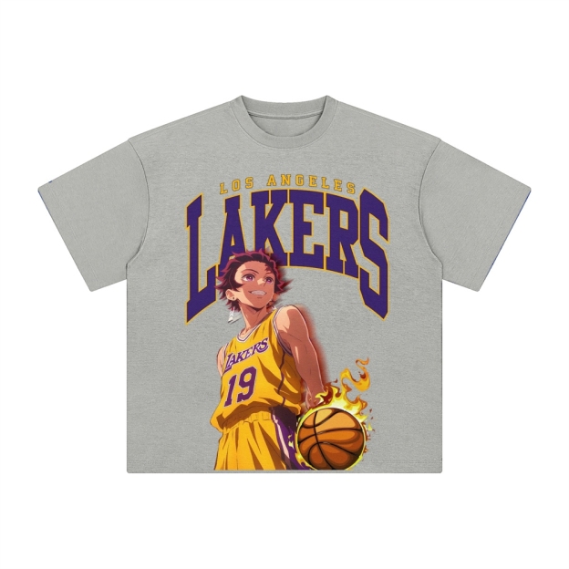 Unisex Vintage Tee丨 Lakers X Demon Slayer Tee