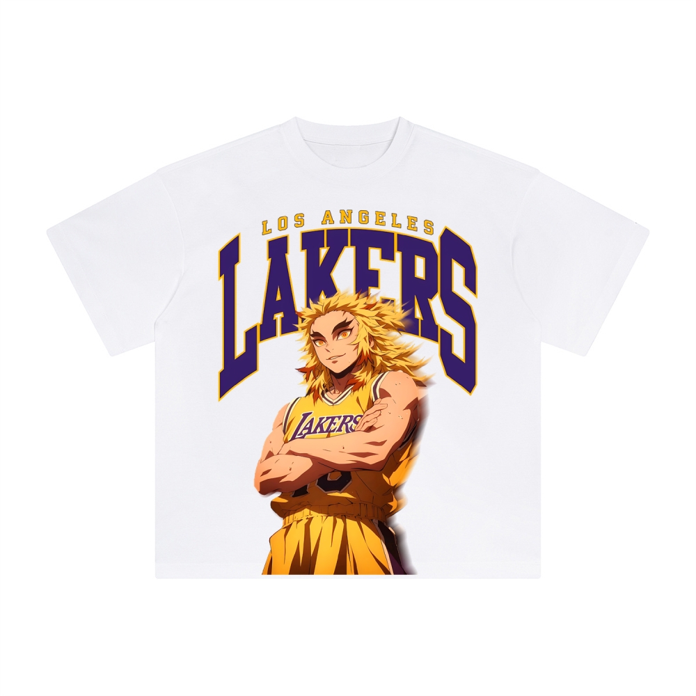 Unisex Vintage Tee丨 Lakers X Demon Slayer Tee