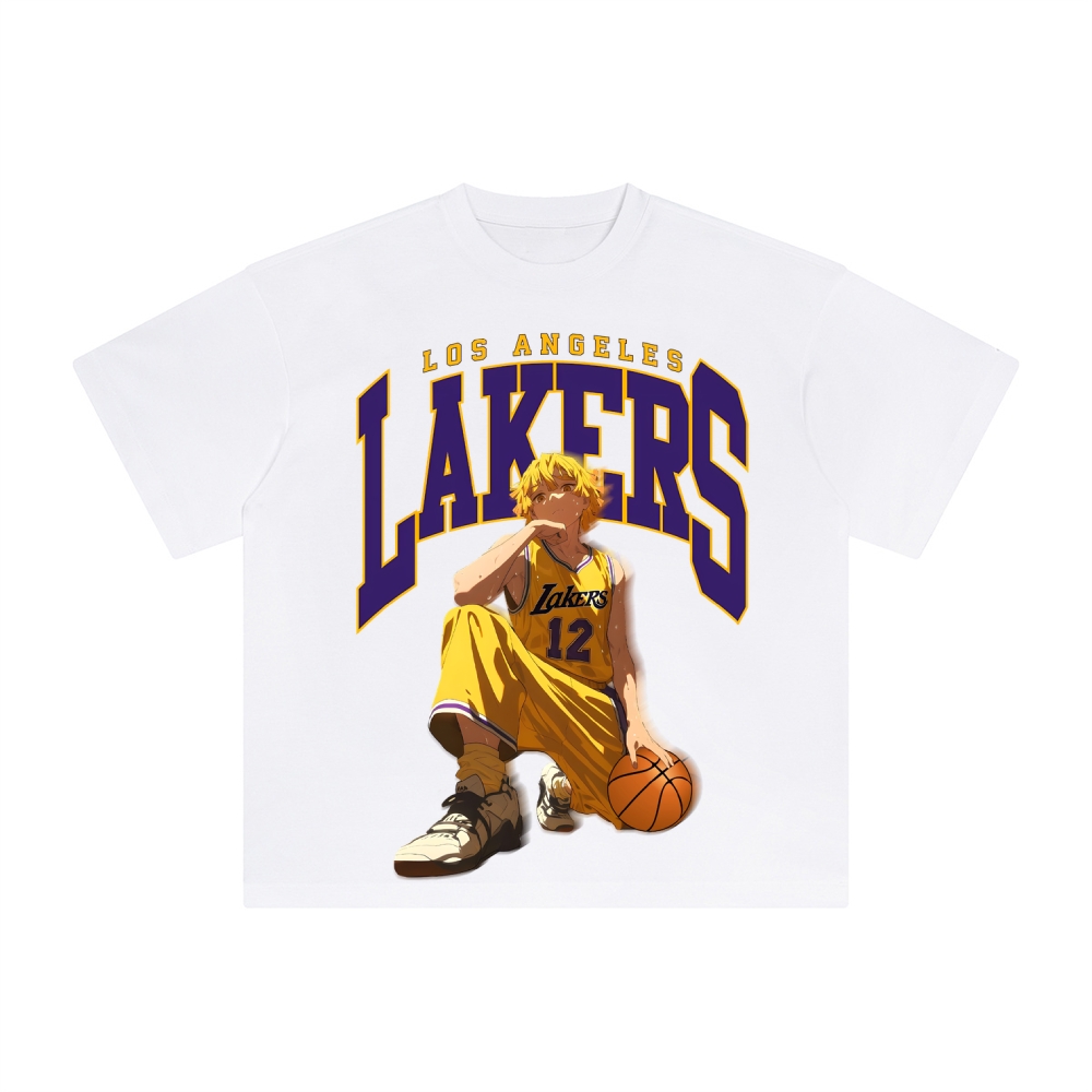 Unisex Vintage Tee丨 Lakers X Demon Slayer Tee