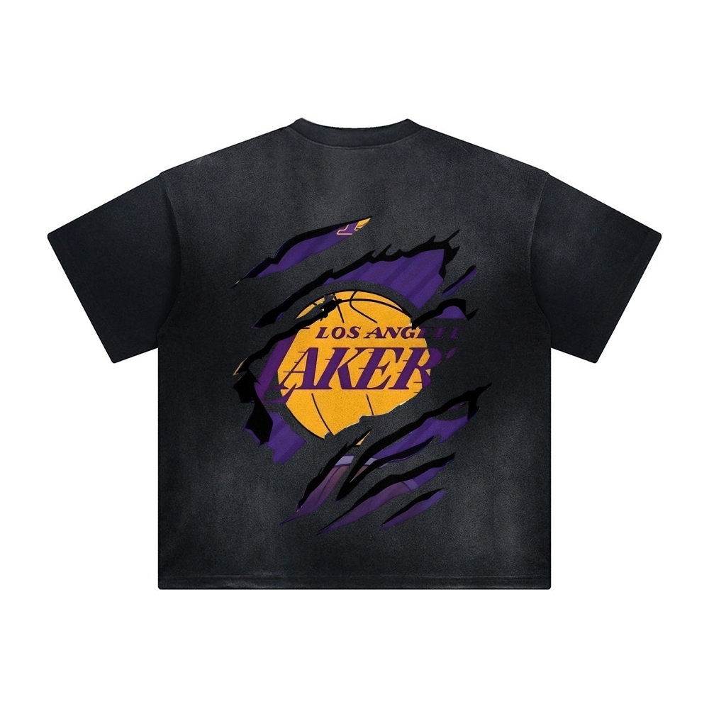Unisex Vintage Tee丨 Lakers X Demon Slayer Tee