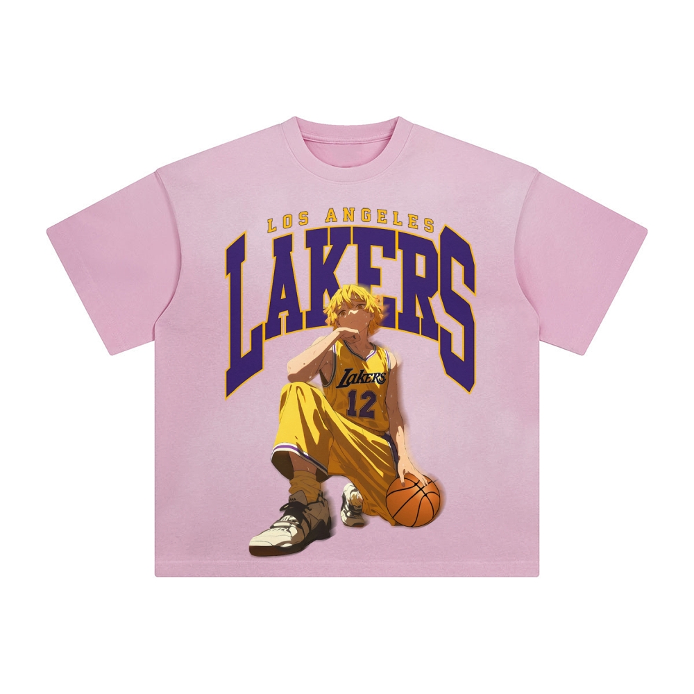 Unisex Vintage Tee丨 Lakers X Demon Slayer Tee