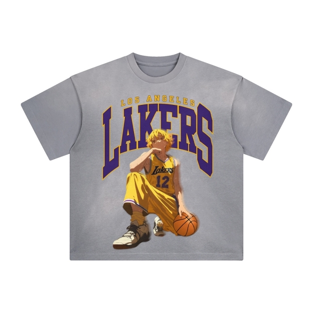 Unisex Vintage Tee丨 Lakers X Demon Slayer Tee