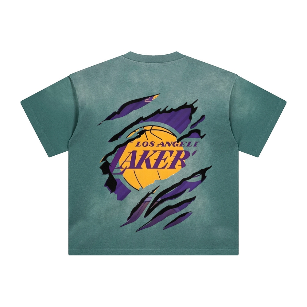 Unisex Vintage Tee丨 Lakers X Demon Slayer Tee