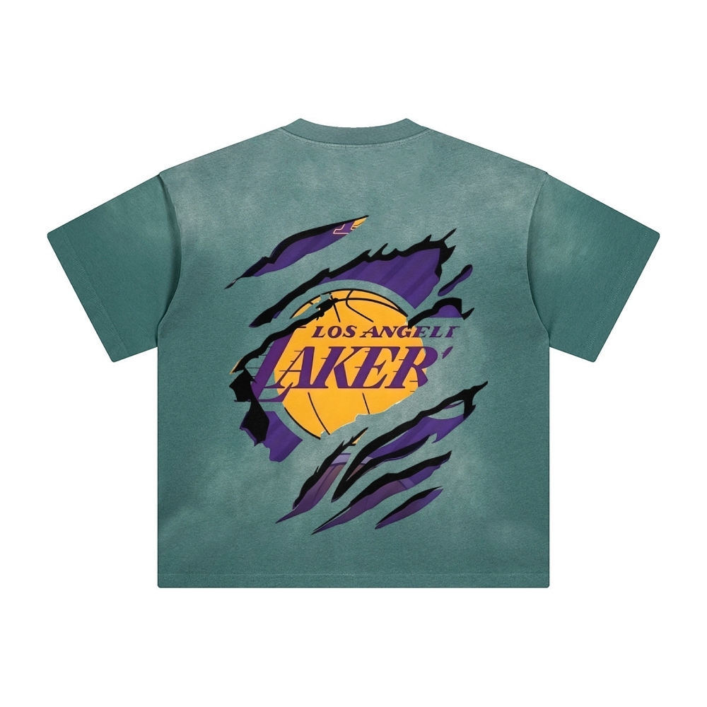 Unisex Vintage Tee丨 Lakers X Demon Slayer Tee