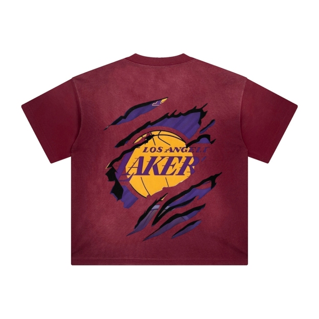 Unisex Vintage Tee丨 Lakers X Demon Slayer Tee
