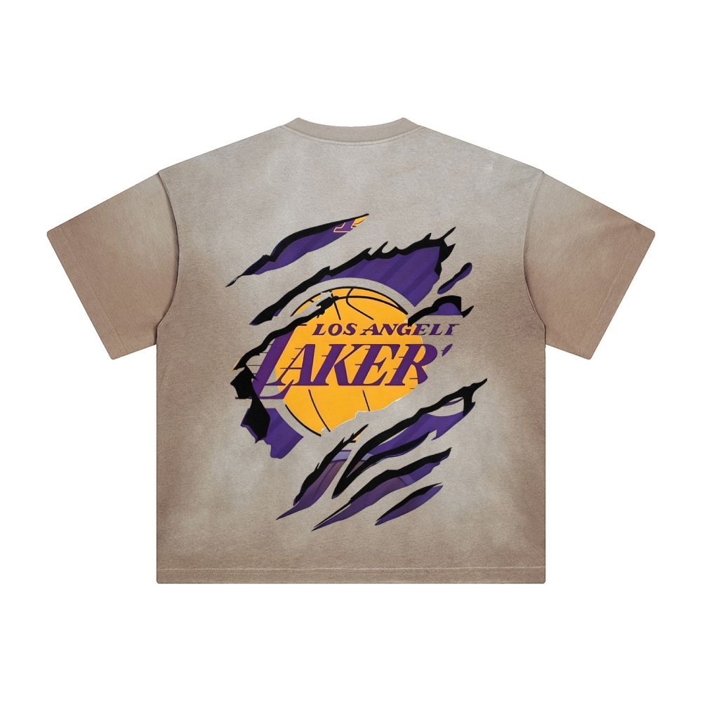 Unisex Vintage Tee丨 Lakers X Demon Slayer Tee