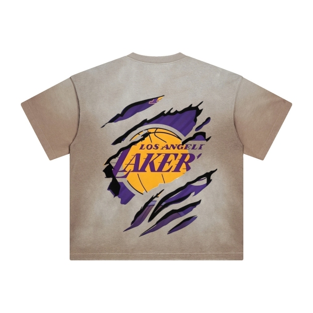 Unisex Vintage Tee丨 Lakers X Demon Slayer Tee