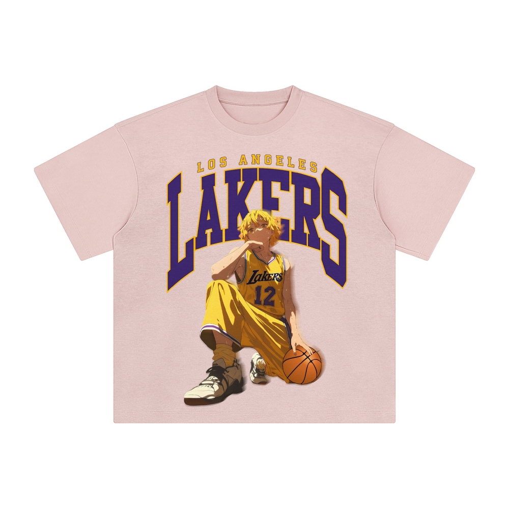 Unisex Vintage Tee丨 Lakers X Demon Slayer Tee