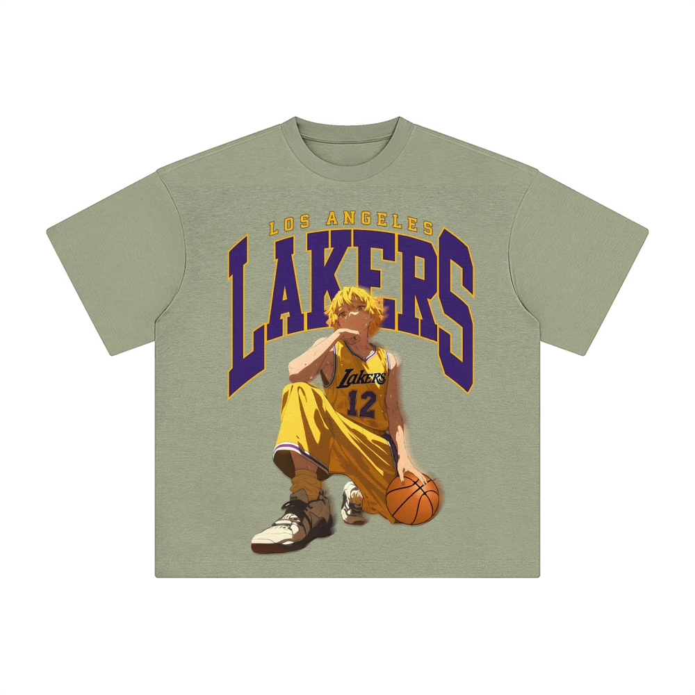 Unisex Vintage Tee丨 Lakers X Demon Slayer Tee