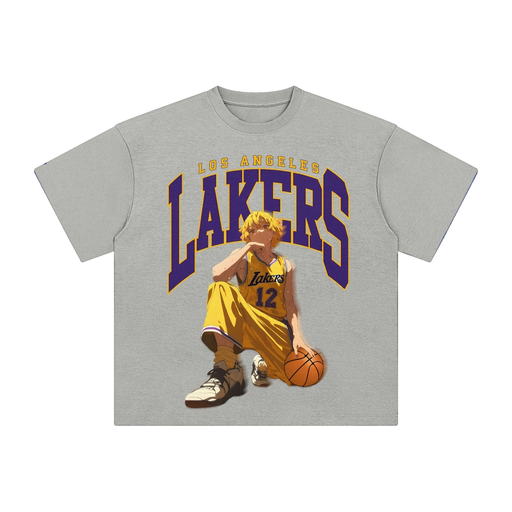 Unisex Vintage Tee丨 Lakers X Demon Slayer Tee