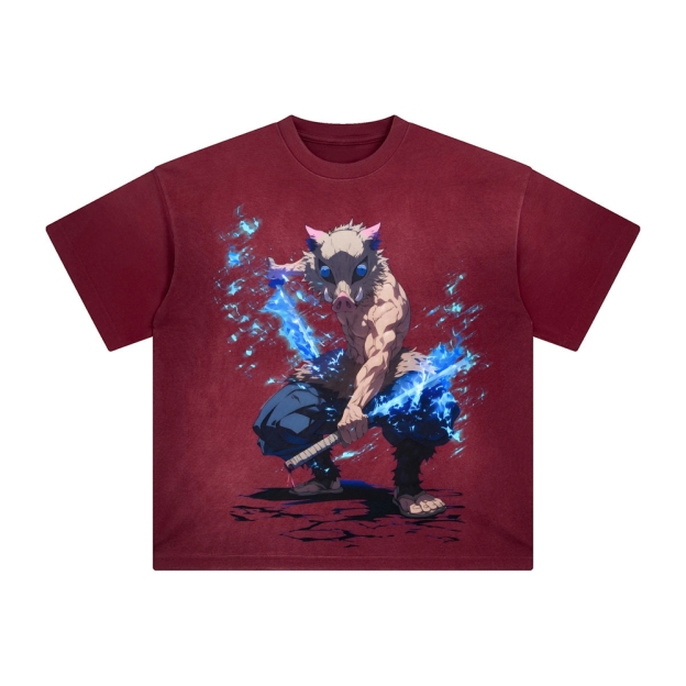 Unisex Vintage Tee丨 Lakers X Demon Slayer Tee