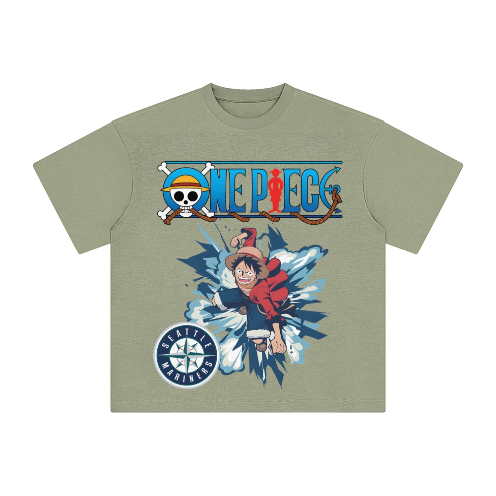 Unisex Fit Vintage T-Shirt丨One Piece X  Seattle Mariners