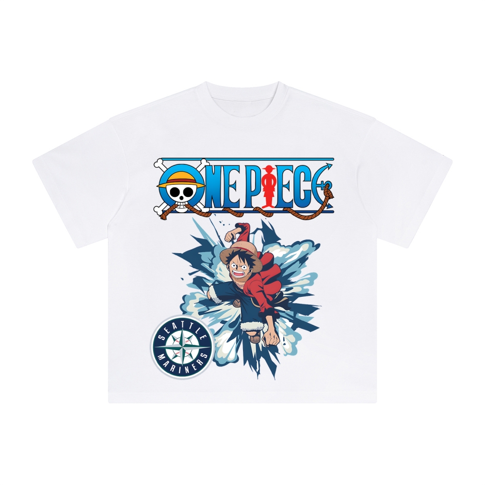Unisex Fit Vintage T-Shirt丨One Piece X  Seattle Mariners