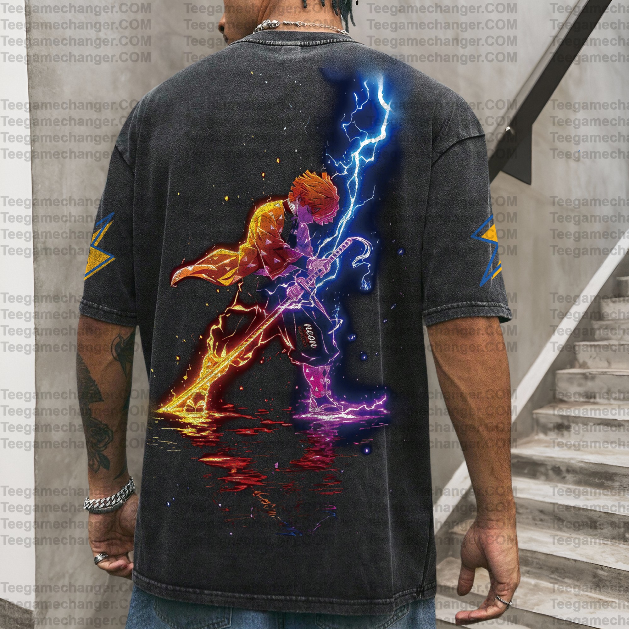 Vintage 3D Direct Inkjet Printed Washed Unisex T-Shirt